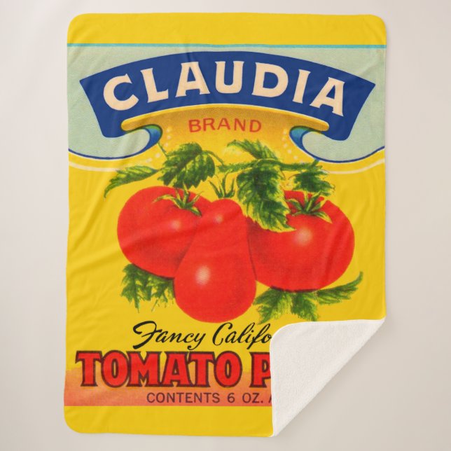 1930s Claudia tomato paste label print Sherpa Blanket (Front)