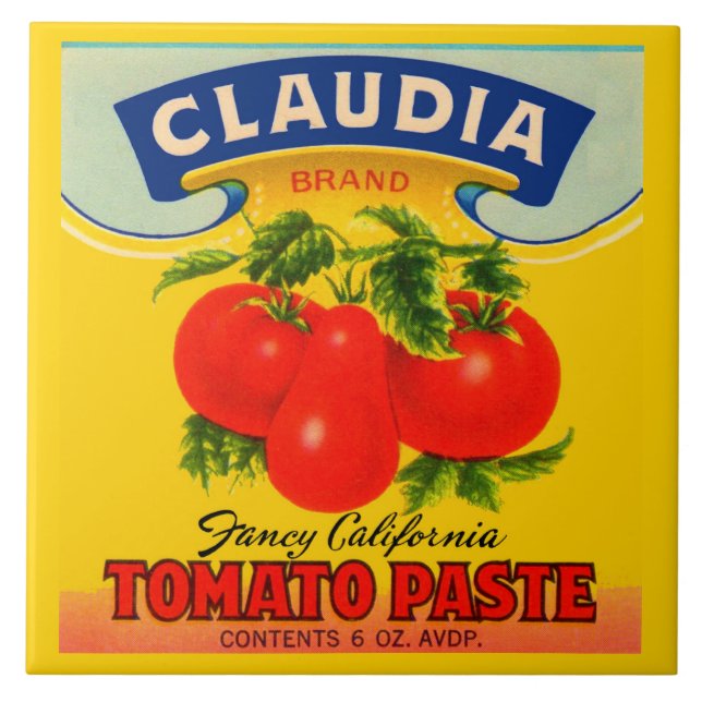 1930s Claudia tomato paste label Tile (Front)
