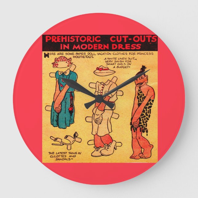 1930s comic strip paper doll Princess Wootietoot Large Clock (Front)
