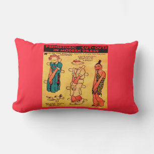 1930s comic strip paper doll Princess Wootietoot Lumbar Pillow