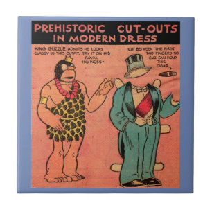 1930s comics cave man paper doll King Guzzle Tile
