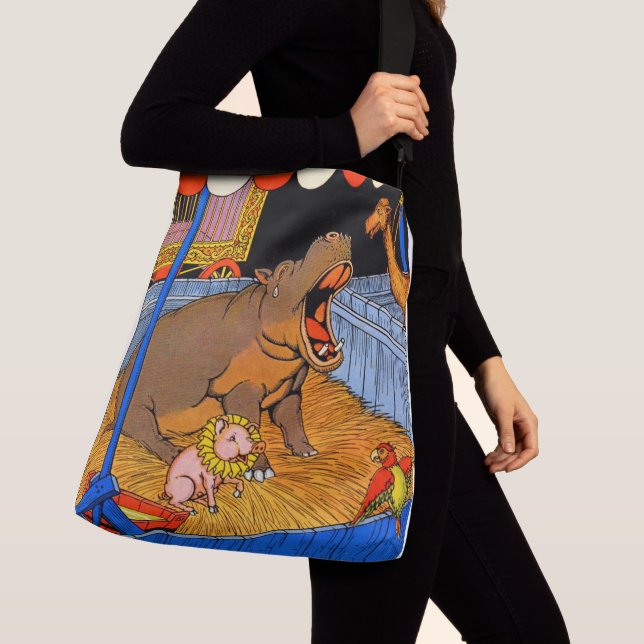 1930s crying hippopotamus and friends crossbody bag (Close Up)