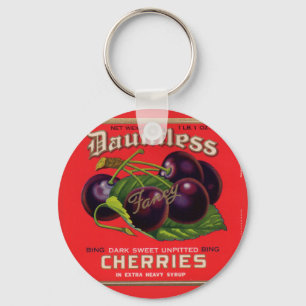 1930s Dauntless Cherries in Heavy Syrup can label Keychain