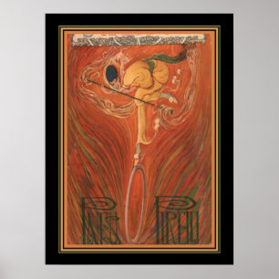 1930's Deco  Pirelli Tire Ad Poster