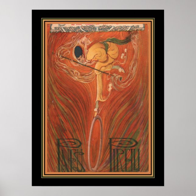 1930's Deco  Pirelli Tire Ad Poster (Front)