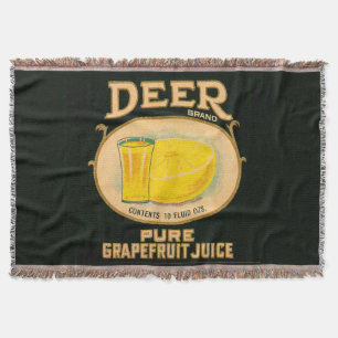 1930s Deer Brand Grapefruit Juice label Throw Blanket