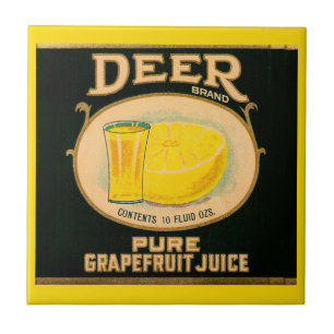 1930s Deer Brand Grapefruit Juice label Tile