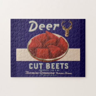 1930s Deer Cut Beets can label Jigsaw Puzzle