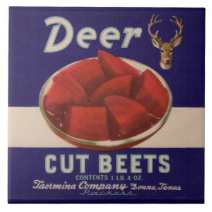 1930s Deer Cut Beets can label Tile