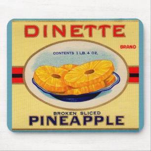 1930s Dinette pineapple brand label Mouse Pad