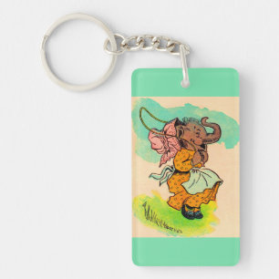 1930s dressed elephant playing jump rope keychain