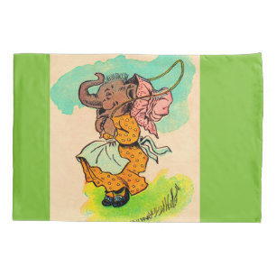 1930s dressed elephant playing jump rope pillowcase