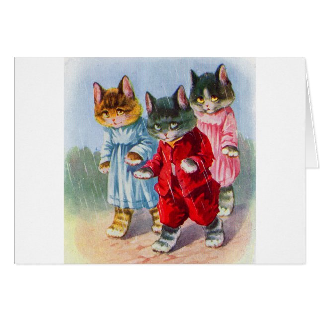 1930s dressed kittens in the rain (Front Horizontal)