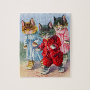 1930s dressed kittens in the rain jigsaw puzzle
