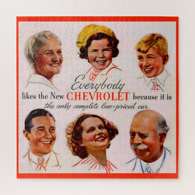 1930s Everybody Likes Chevrolet Jigsaw Puzzle (Vertical)