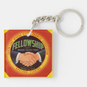 1930s Fellowship Orange County Citrus label Keychain