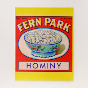 1930s Fern Park hominy grits label Jigsaw Puzzle