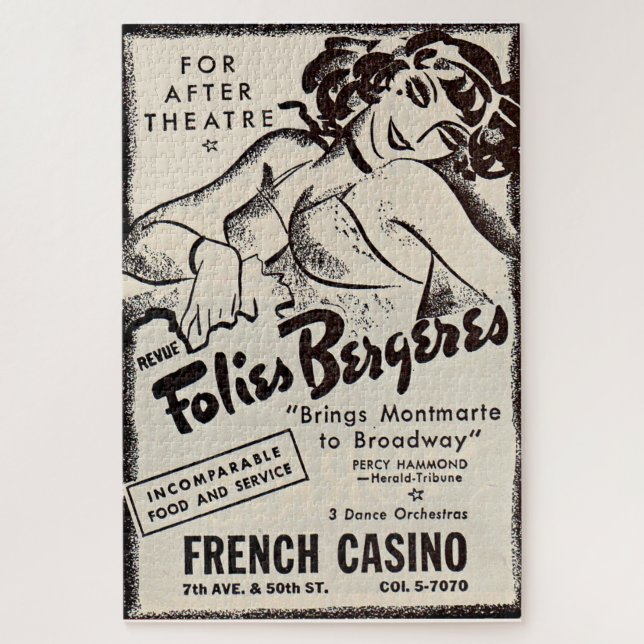 1930s Folies Bergere ad Jigsaw Puzzle (Vertical)