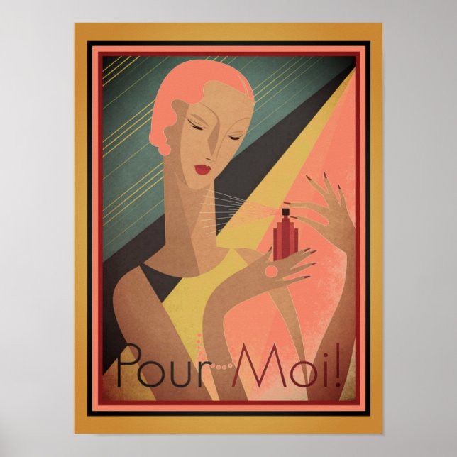 1930's.French, Art Deco, Pour Moi Perfume Poster (Front)