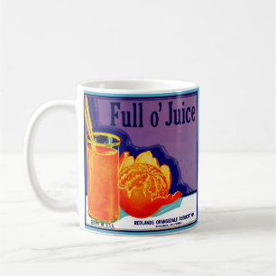 1930s Full o’ Juice orange crate label print Coffee Mug