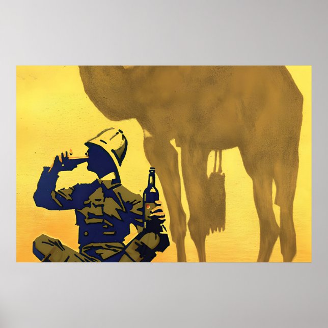 1930s German Beer advertisement Poster Hackerbräu (Front)