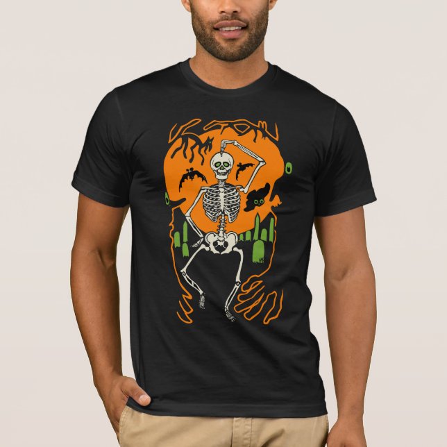 1930s Halloween Dancing Skeleton T-Shirt (Front)