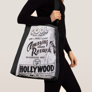1930s Hollywood Cabaret Restaurant ad print Crossbody Bag