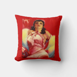 1930s hottie print throw pillow