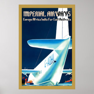 1930s Imperial Airways - Europe to Australia Poster