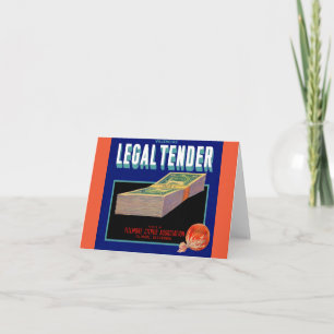 1930s Juridique Tender orange crate étiquette