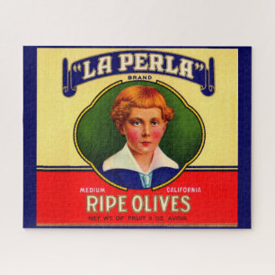 1930s LaPerla Olives label Jigsaw Puzzle