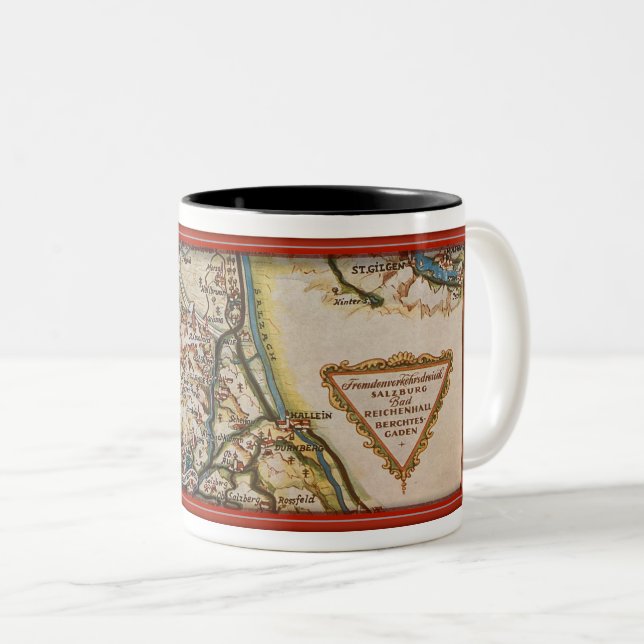 1930S MAP OF GERMANY DETAIL  Two-Tone COFFEE MUG (Front Right)
