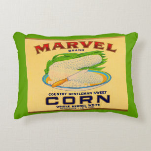 1930s Marvel canned corn label Decorative Pillow