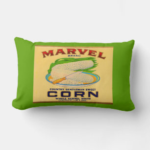 1930s Marvel canned corn label print Lumbar Pillow