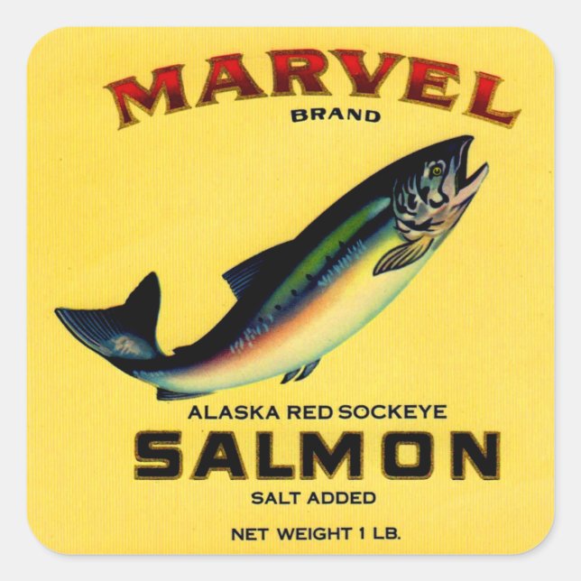 1930s Marvel salmon can label (Front)
