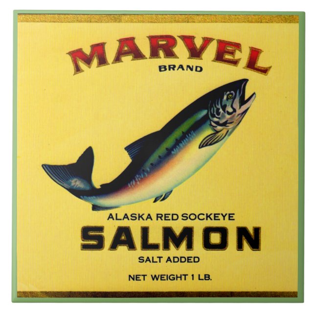 1930s Marvel salmon can label Tile (Front)