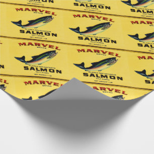 1930s Marvel salmon can label Wrapping Paper