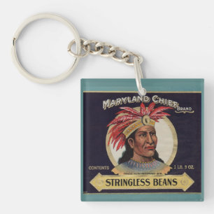 1930s Maryland Chief Stringless Beans label Keychain