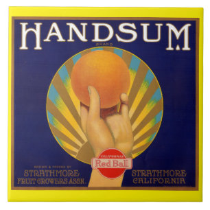 1930s orange crate label Handsum Tile