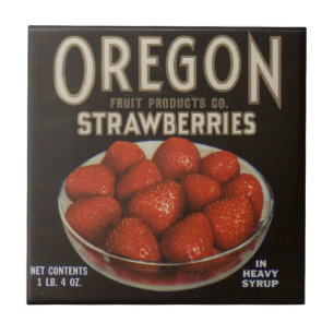 1930s Oregon Strawberries Tile