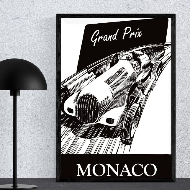 1930s Race Car Vintage Retro Grand Prix Monaco Poster (Creator Uploaded)