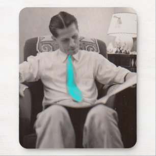 1930s reading the paper mouse pad