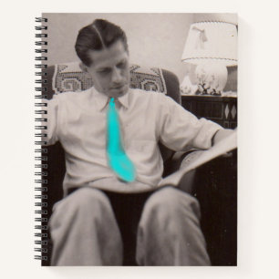 1930s reading the paper notebook