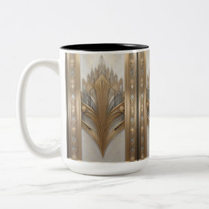 1930's Retro Art Deco Gold Ornate Luxury Mug