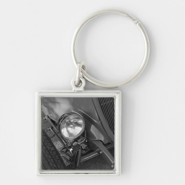 1930's Roadster Grayscale Keychain (Front)