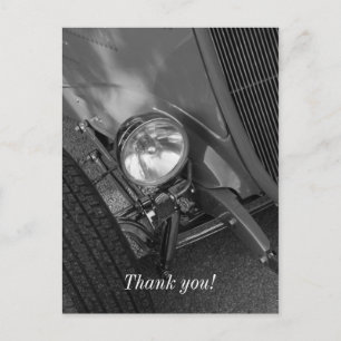 1930's Roadster Grayscale Postcard