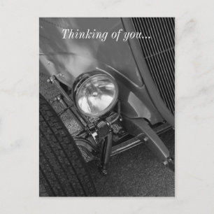 1930's Roadster Grayscale Postcard