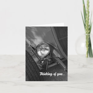 1930's Roadster Grayscale Thinking Of You Card