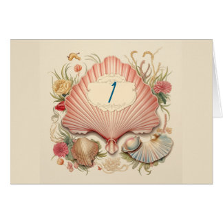 1930s Seaside Seashell Art Deco Table Number Fold