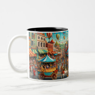 1930s style circus parade mug